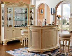 Барная стойка Белмонт-W (Классика, столешница мрамор) для квартиры